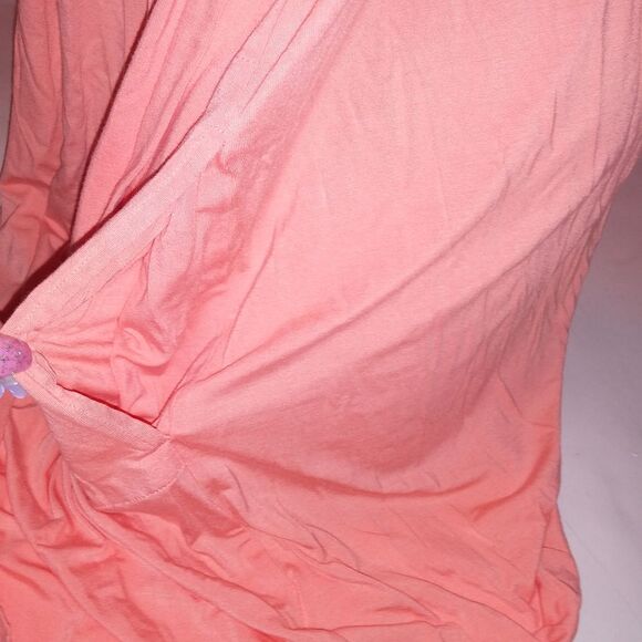 Lands End Cardigan Womens Plus Size 2X 20W 22W Orange Solid Pockets Long Sleeve - Picture 6 of 9